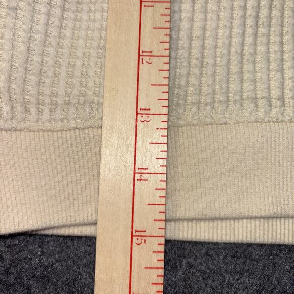 Cat & Jack 4T Waffle Knit Hoodie Ivory Long Sleeves Pocket Outdoors - Picture 6 of 6